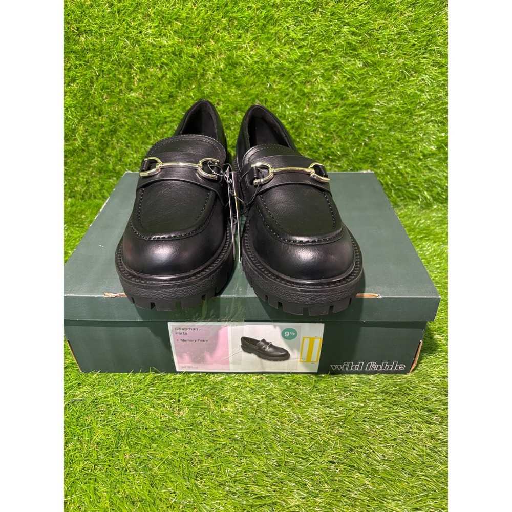 Wild Fable Chapman Black Lug Sole Platform Horsebit Loafers Womens 9.5 NEW
